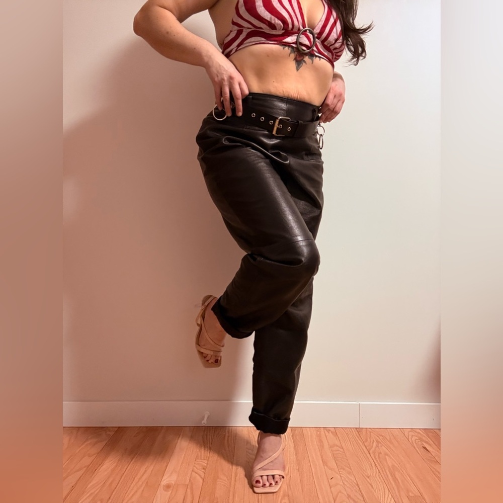 Vintage Black Leather Pants